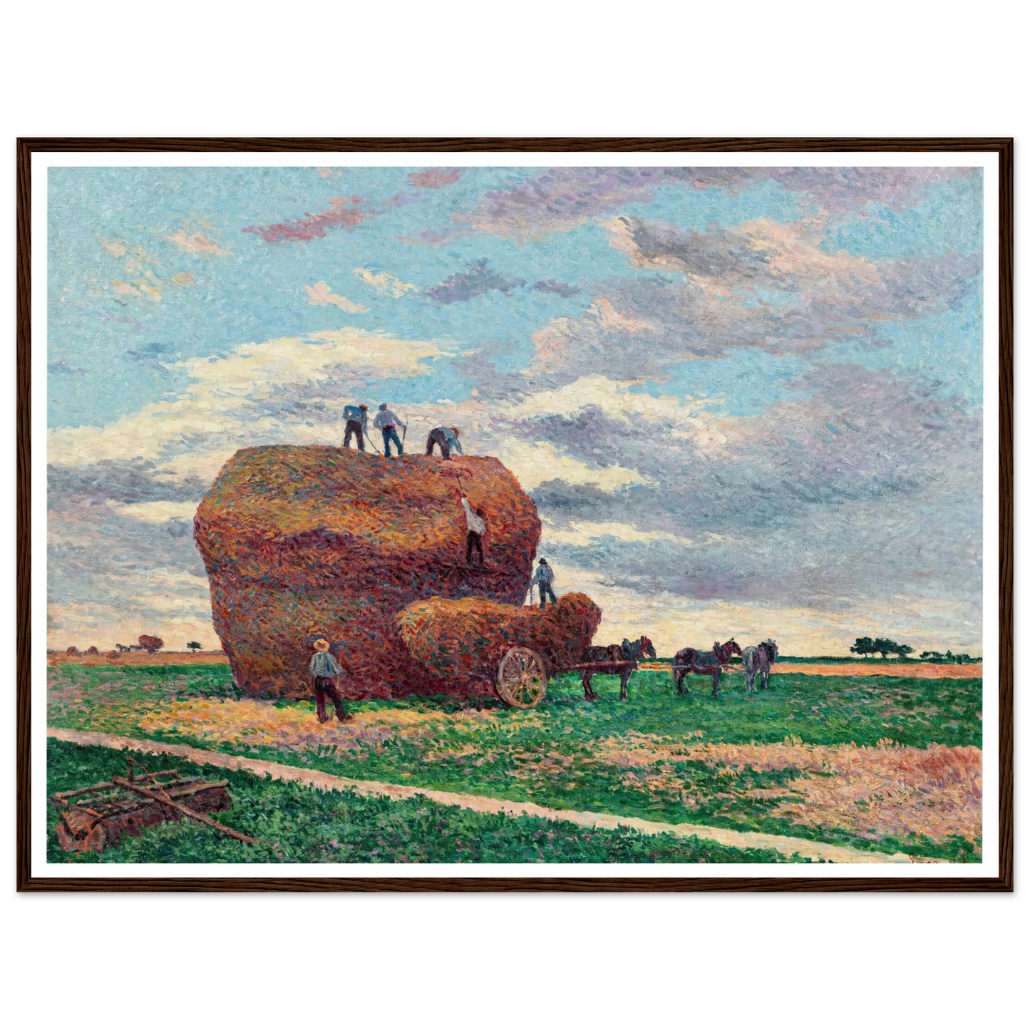 La meule de foin (1897) Art Print | Maximilien Luce - Framed Poster - 30x40 cm / 12x16″ - Black frame