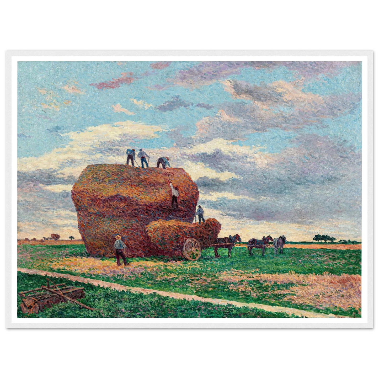 La meule de foin (1897) Art Print | Maximilien Luce - Framed Poster - 30x40 cm / 12x16″ - Black frame