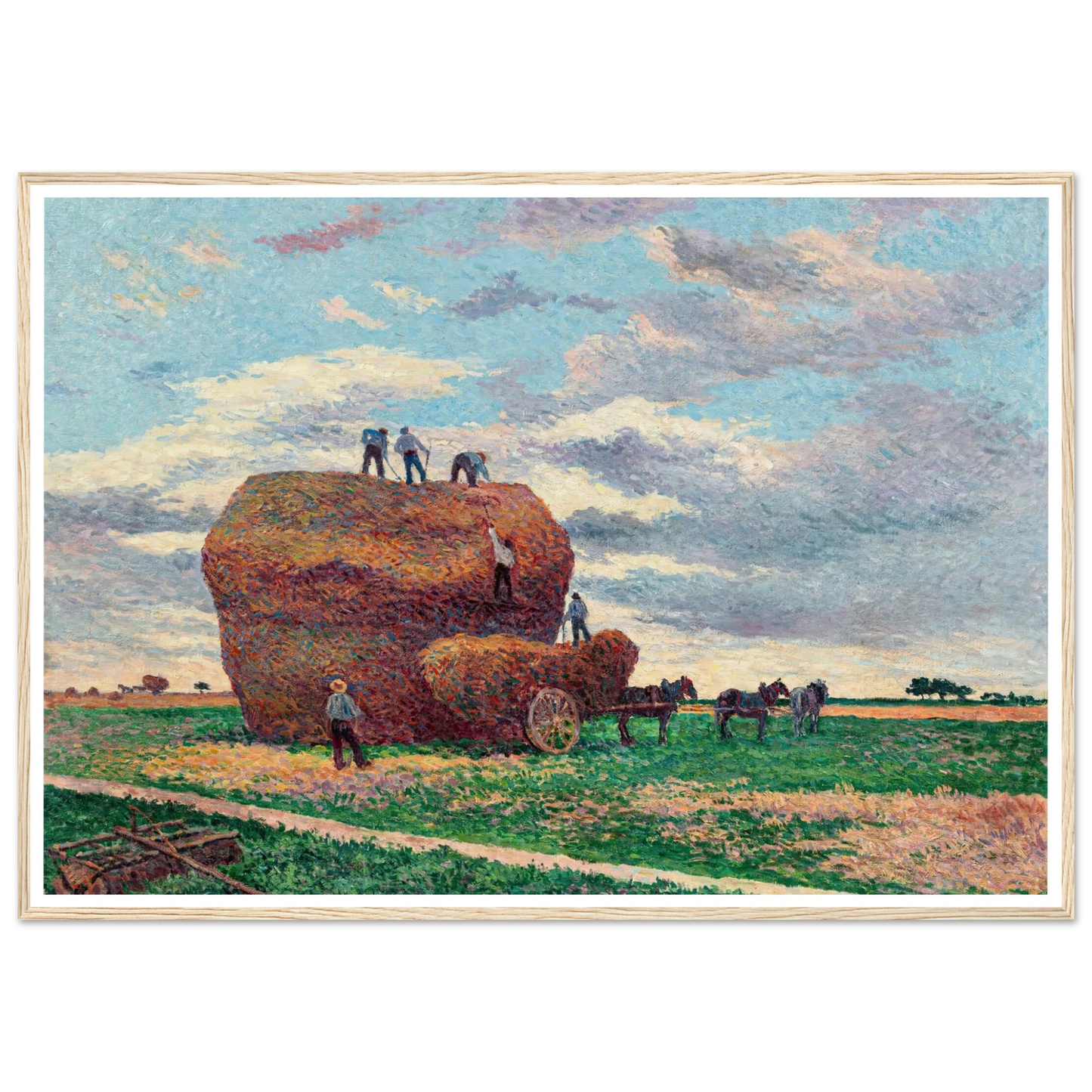 La meule de foin (1897) Art Print | Maximilien Luce - Framed Poster - 30x40 cm / 12x16″ - Black frame