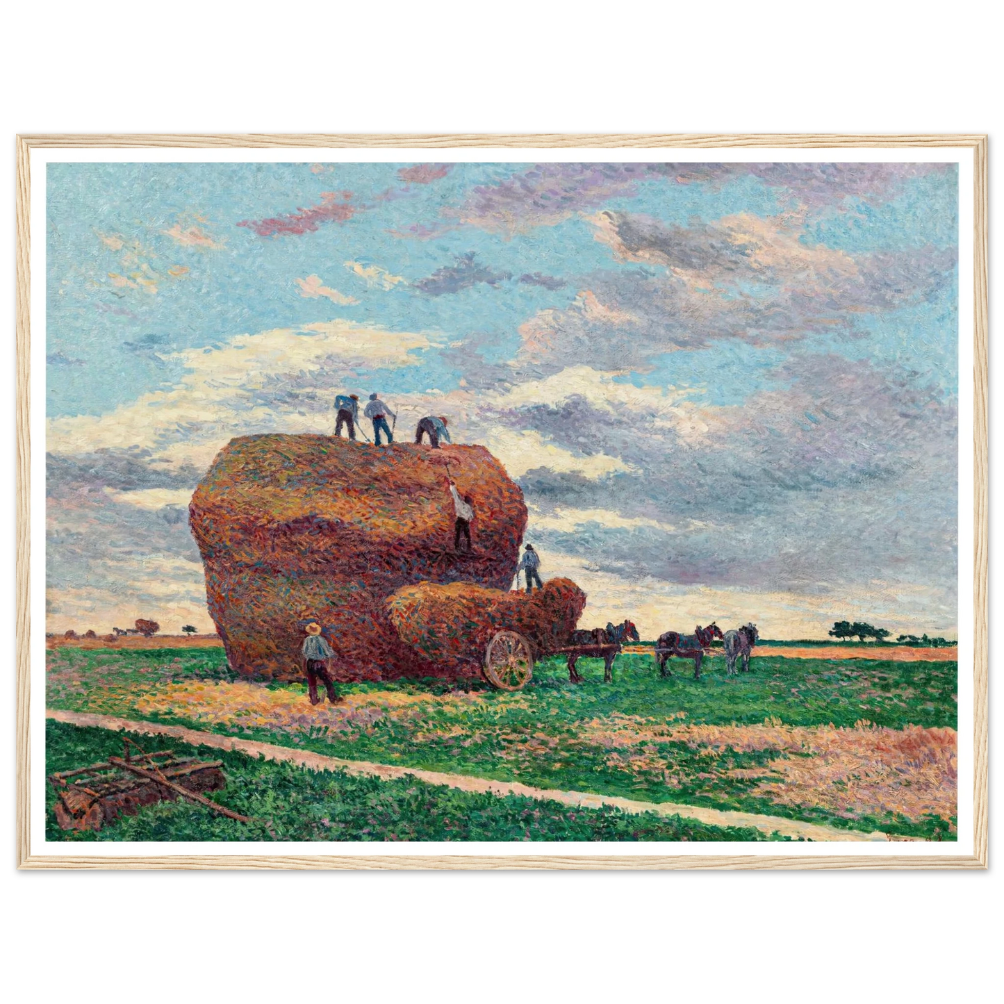 La meule de foin (1897) Art Print | Maximilien Luce - Framed Poster - 30x40 cm / 12x16″ - Black frame