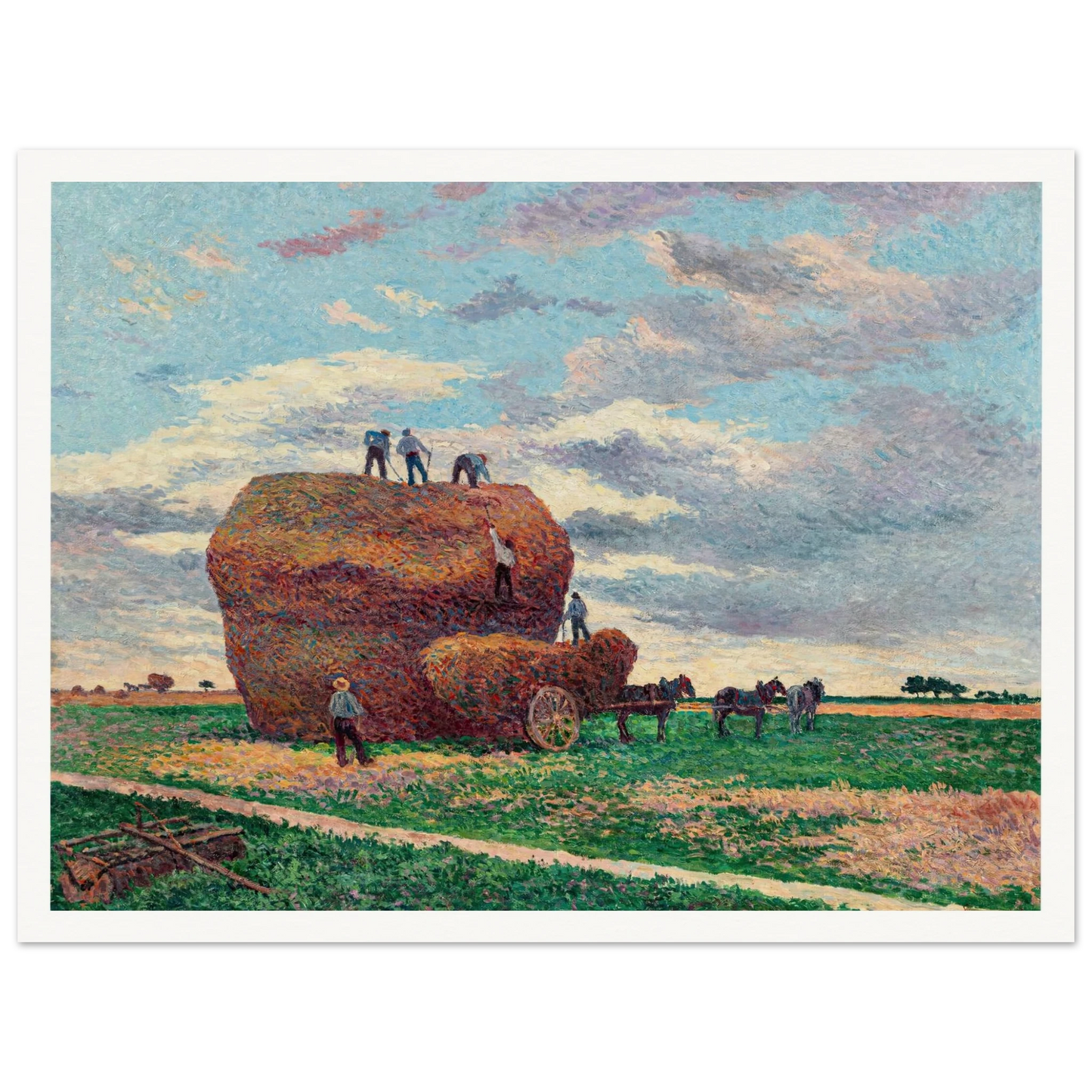 La meule de foin (1897) Art Print | Maximilien Luce - Framed Poster - 30x40 cm / 12x16″ - Black frame