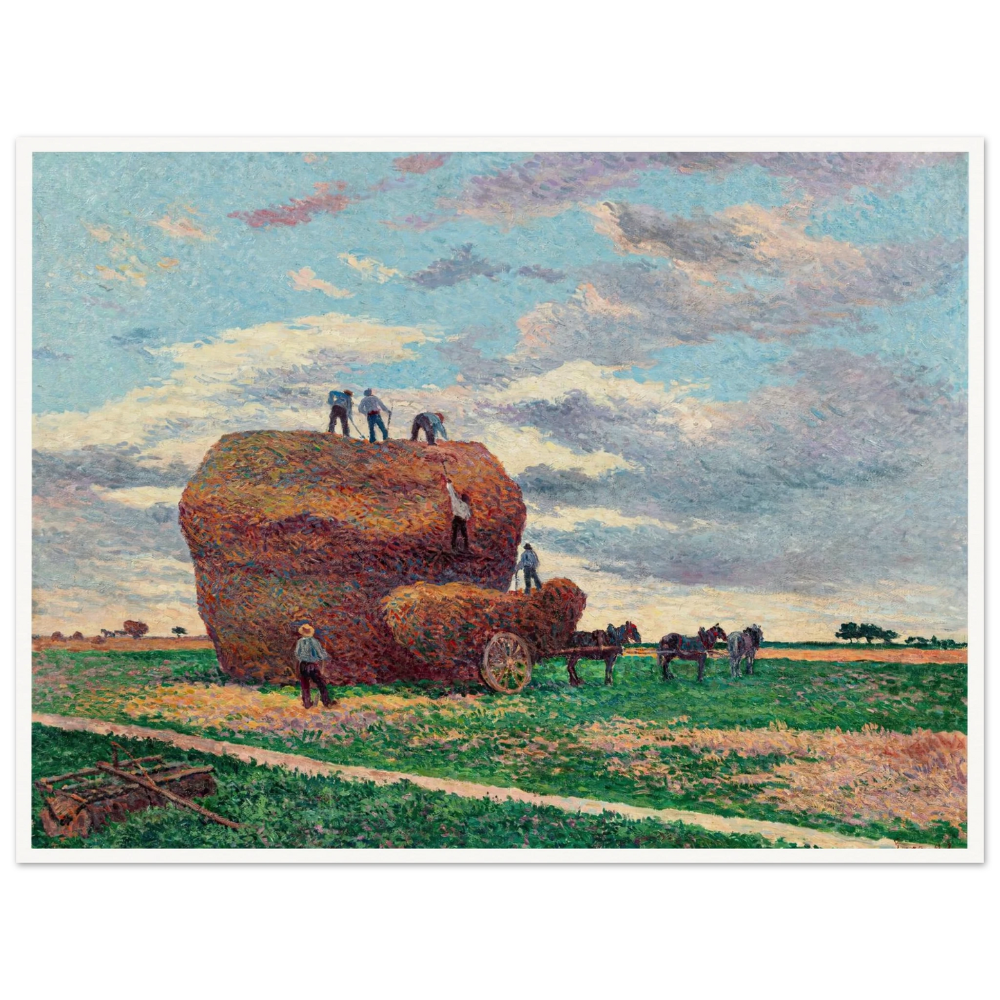 La meule de foin (1897) Art Print | Maximilien Luce - Framed Poster - 30x40 cm / 12x16″ - Black frame