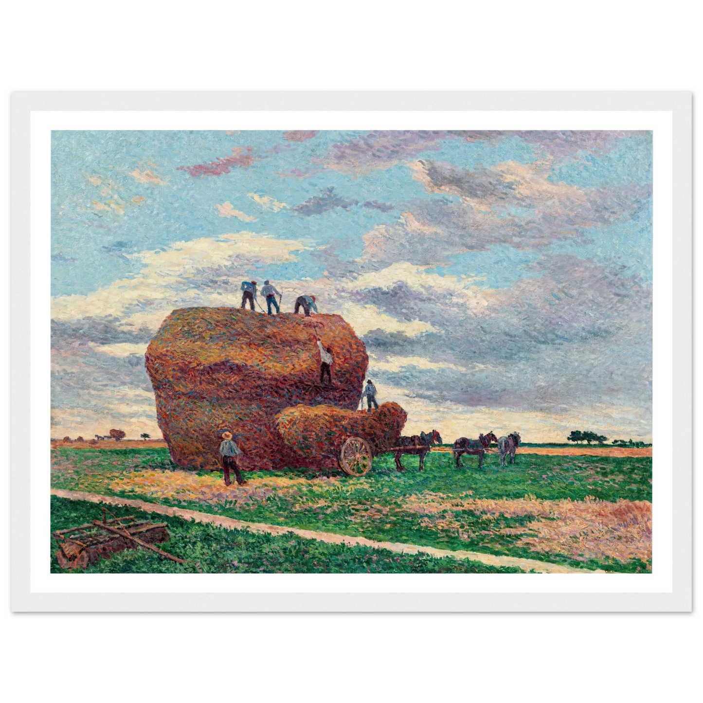La meule de foin (1897) Art Print | Maximilien Luce - Framed Poster - 30x40 cm / 12x16″ - Black frame