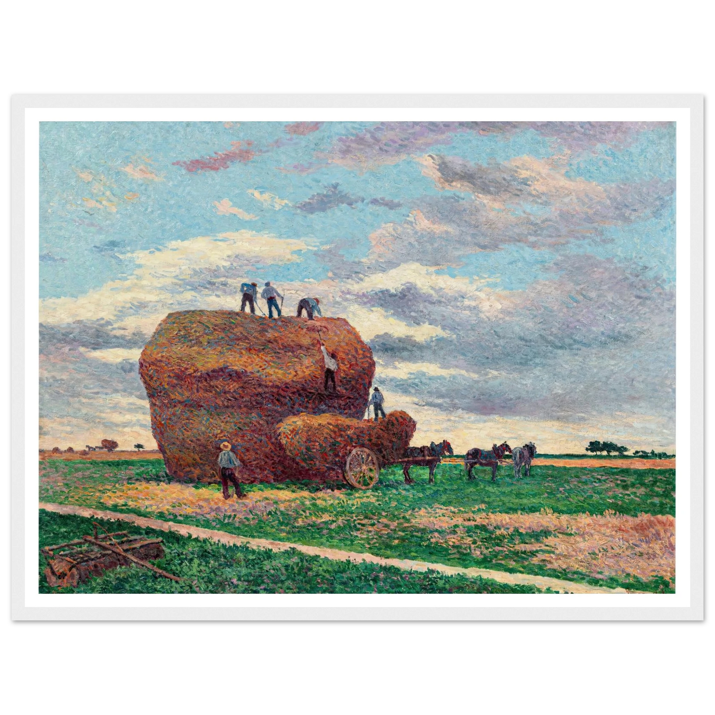 La meule de foin (1897) Art Print | Maximilien Luce - Framed Poster - 30x40 cm / 12x16″ - Black frame