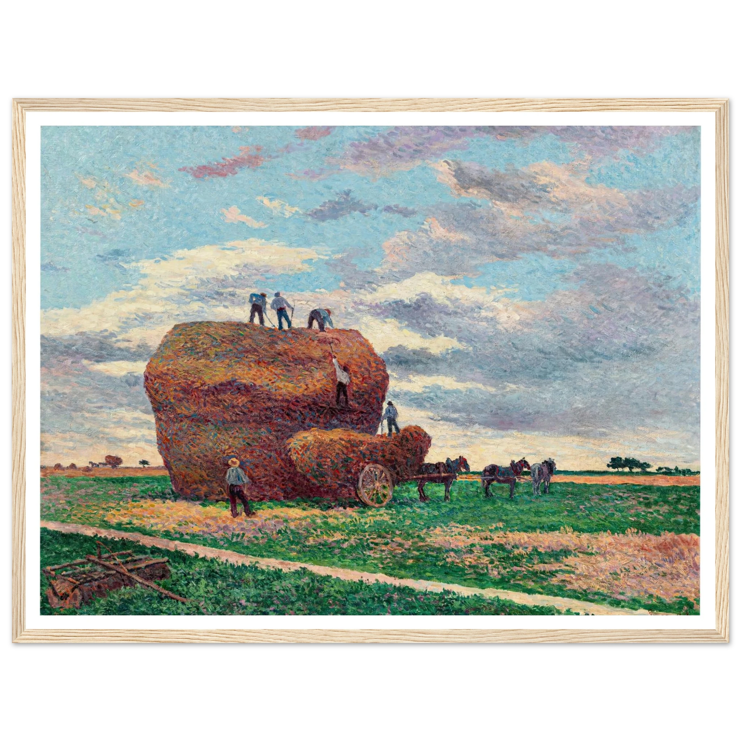 La meule de foin (1897) Art Print | Maximilien Luce - Framed Poster - 30x40 cm / 12x16″ - Black frame