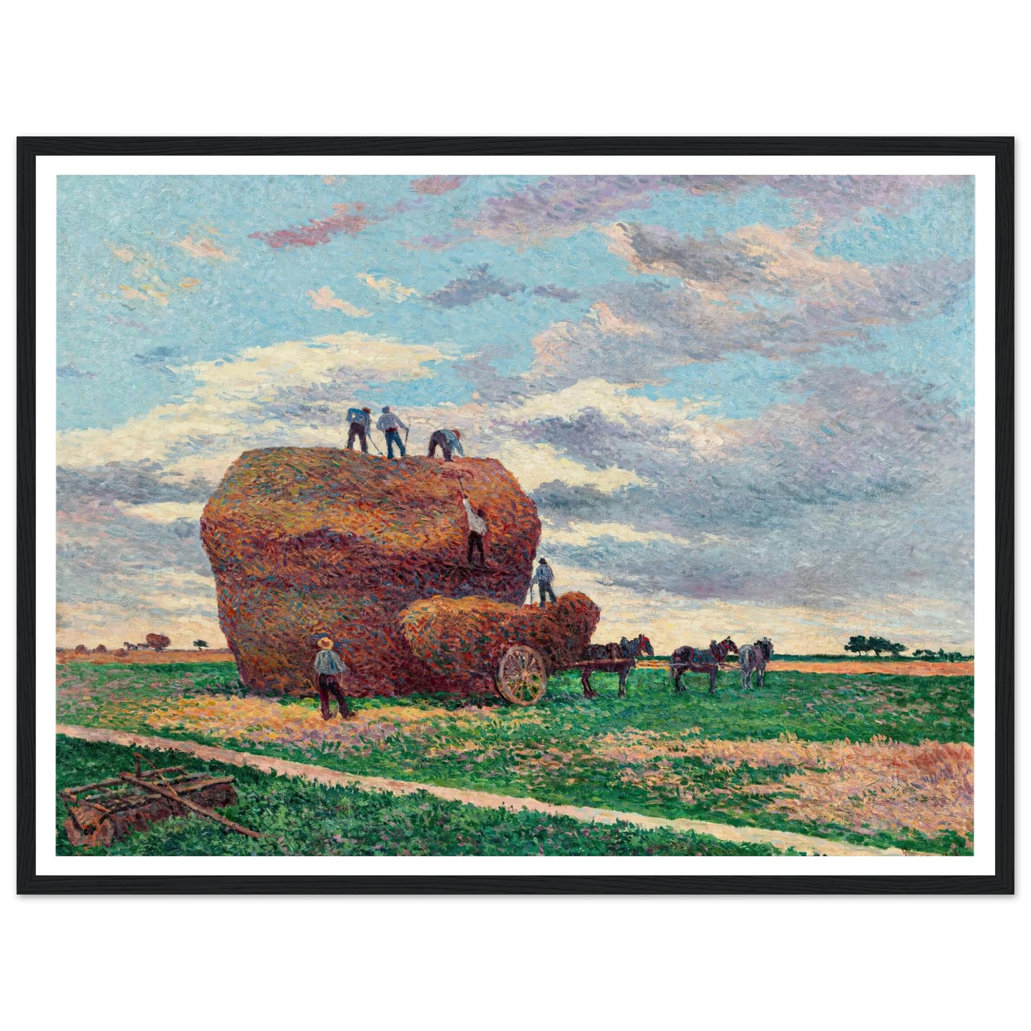 La meule de foin (1897) Art Print | Maximilien Luce - Framed Poster - 30x40 cm / 12x16″ - Black frame