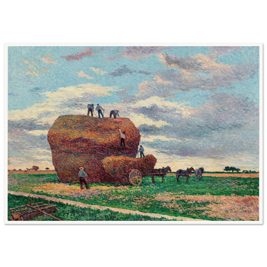 La meule de foin (1897) Art Print | Maximilien Luce - Framed Poster - 30x40 cm / 12x16″ - Black frame