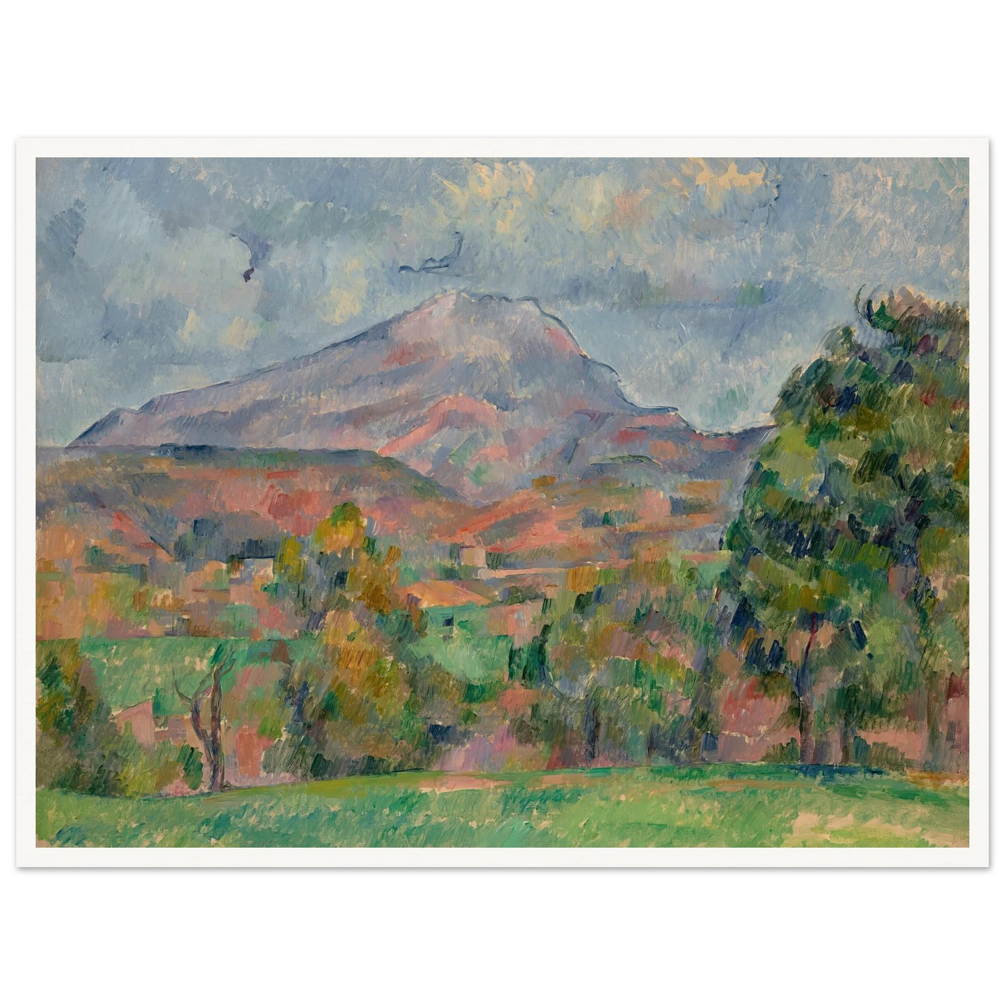 La Montagne Sainte-Victoire (1888-1890) Art Print | Paul Cezanne - Framed Poster - 30x40 cm / 12x16″ - Black frame