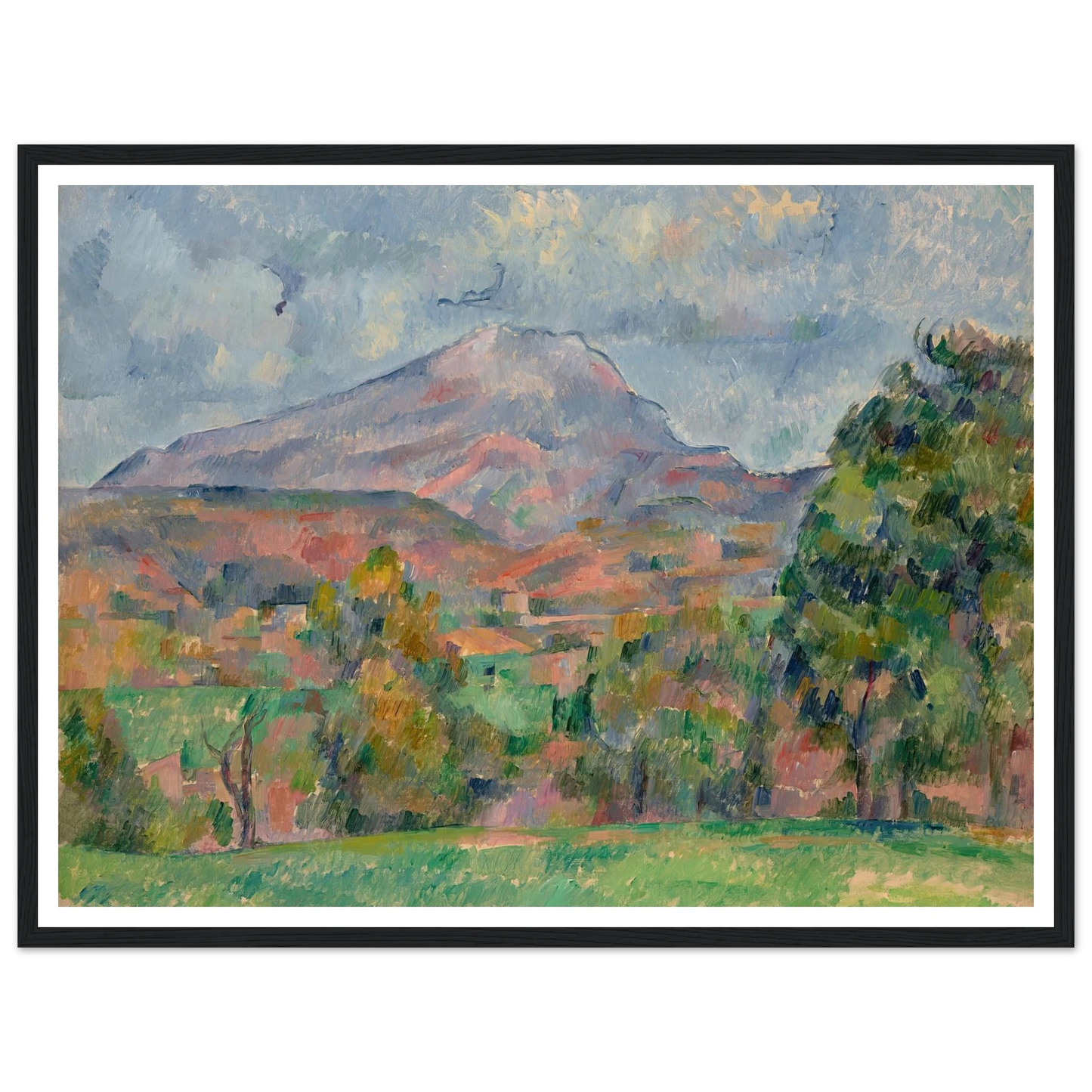La Montagne Sainte-Victoire (1888-1890) Art Print | Paul Cezanne - Framed Poster - 30x40 cm / 12x16″ - Black frame