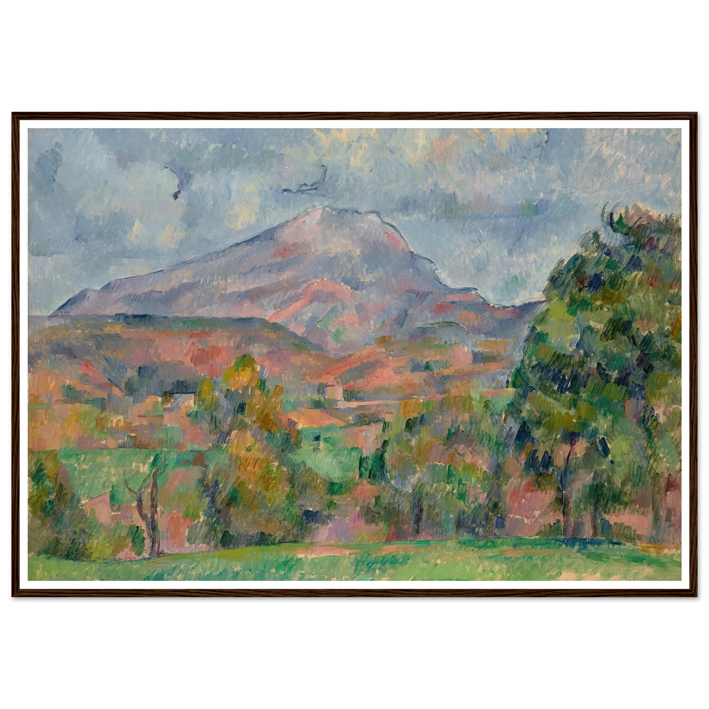 La Montagne Sainte-Victoire (1888-1890) Art Print | Paul Cezanne - Framed Poster - 30x40 cm / 12x16″ - Black frame