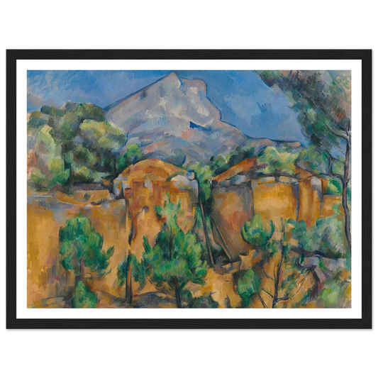 La Montagne Sainte-Victoire vue de la carrière Bibémus (circa 1897) Art Print | Paul Cezanne - Framed Poster - 30x40 cm / 12x16″ - Black frame