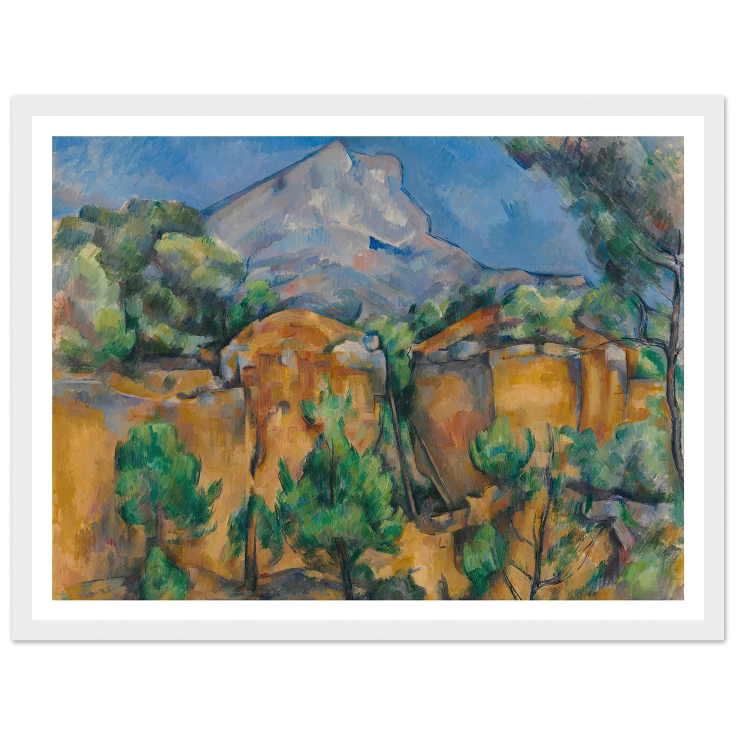 La Montagne Sainte-Victoire vue de la carrière Bibémus (circa 1897) Art Print | Paul Cezanne - Framed Poster - 30x40 cm / 12x16″ - Black frame