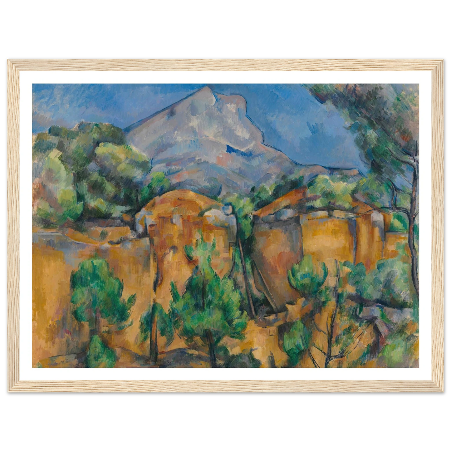 La Montagne Sainte-Victoire vue de la carrière Bibémus (circa 1897) Art Print | Paul Cezanne - Framed Poster - 30x40 cm / 12x16″ - Black frame