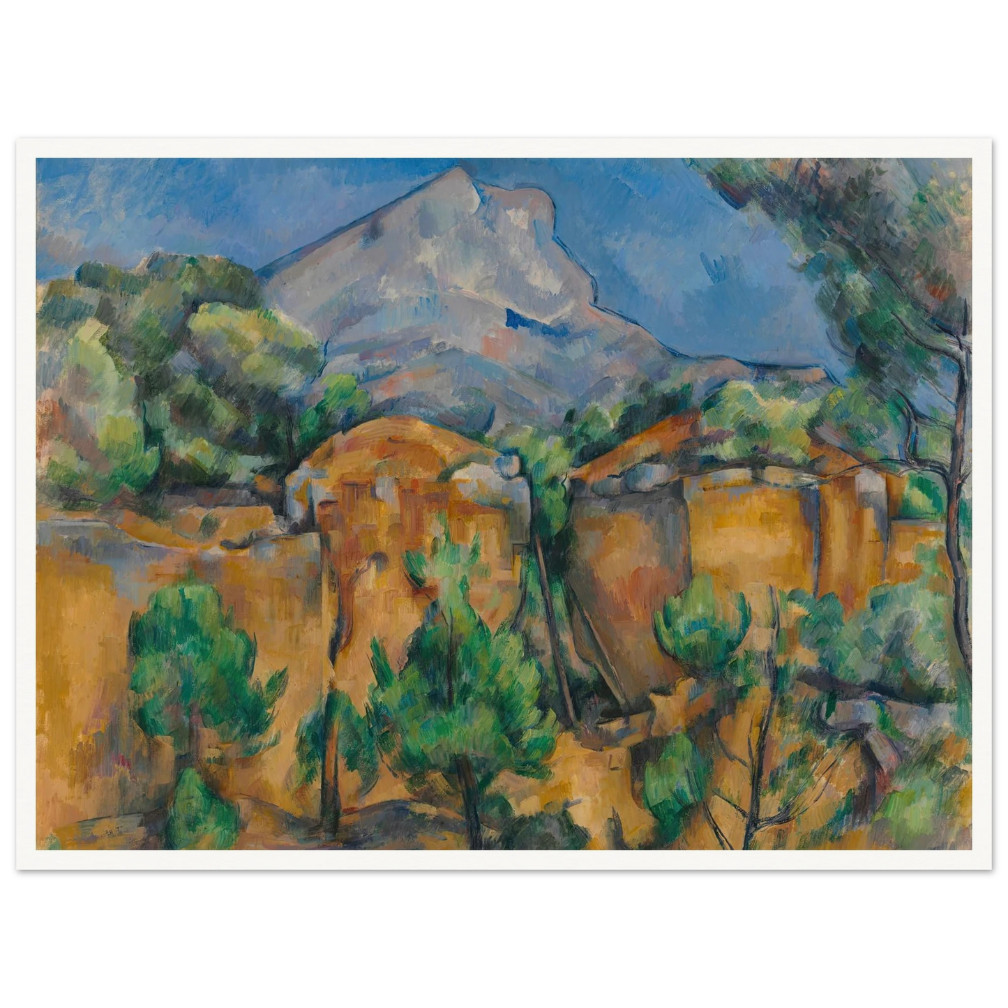 La Montagne Sainte-Victoire vue de la carrière Bibémus (circa 1897) Art Print | Paul Cezanne - Framed Poster - 30x40 cm / 12x16″ - Black frame
