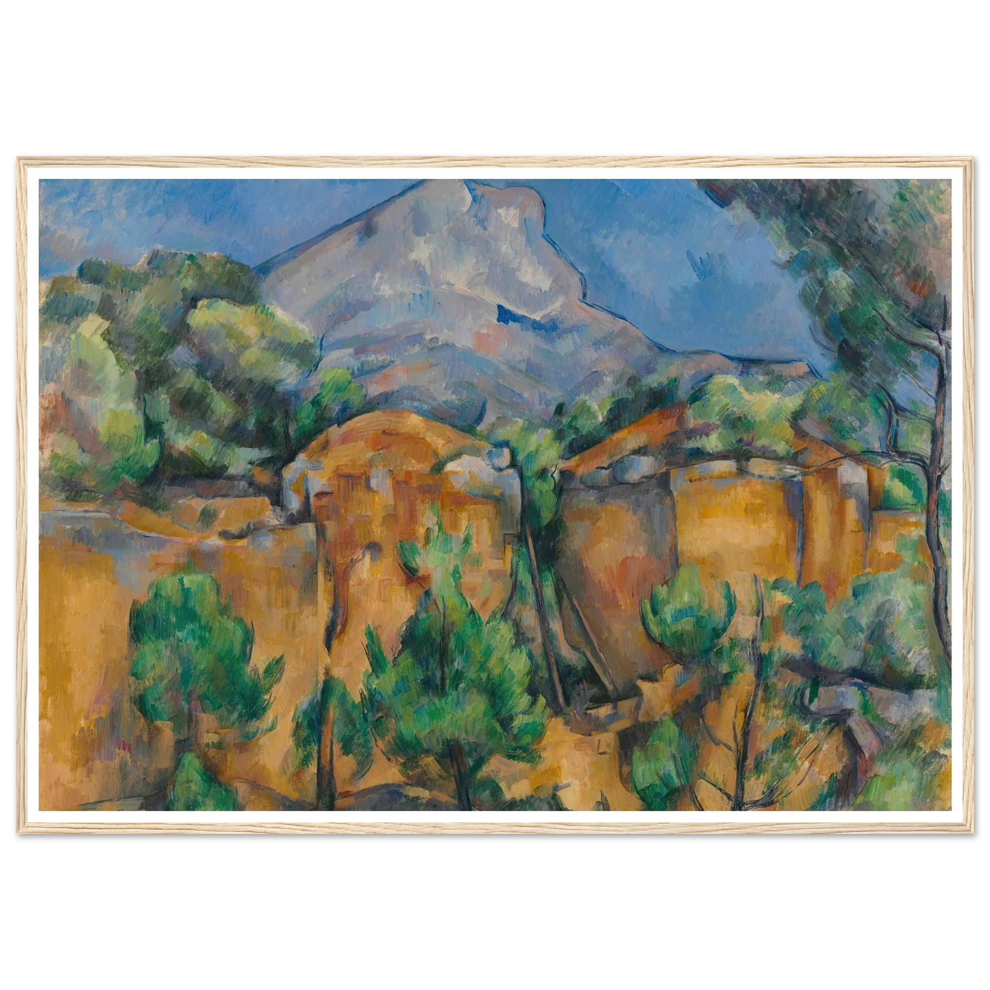 La Montagne Sainte-Victoire vue de la carrière Bibémus (circa 1897) Art Print | Paul Cezanne - Framed Poster - 30x40 cm / 12x16″ - Black frame