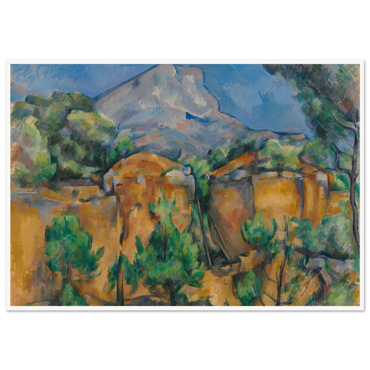La Montagne Sainte-Victoire vue de la carrière Bibémus (circa 1897) Art Print | Paul Cezanne - Framed Poster - 30x40 cm / 12x16″ - Black frame