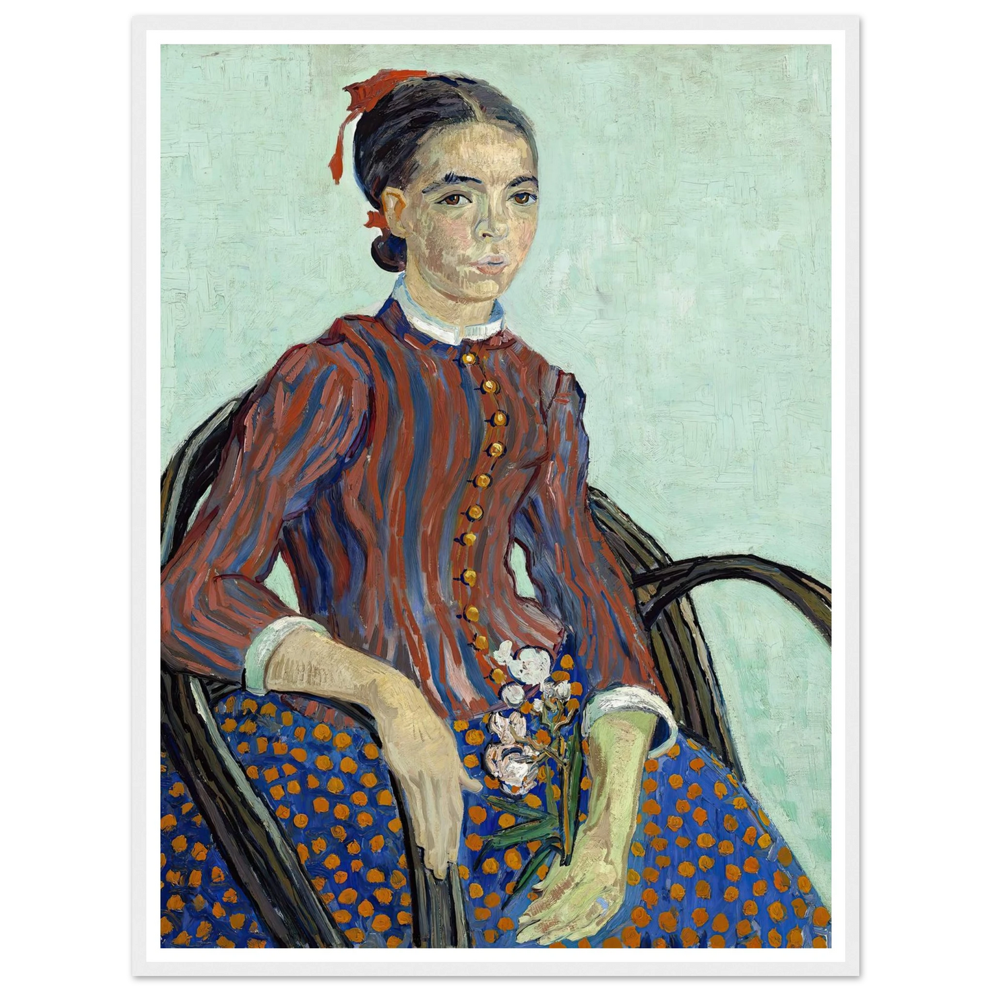 La Mousmé (1888) Art Print | Vincent van Gogh - Framed Poster - 30x40 cm / 12x16″ - Black frame