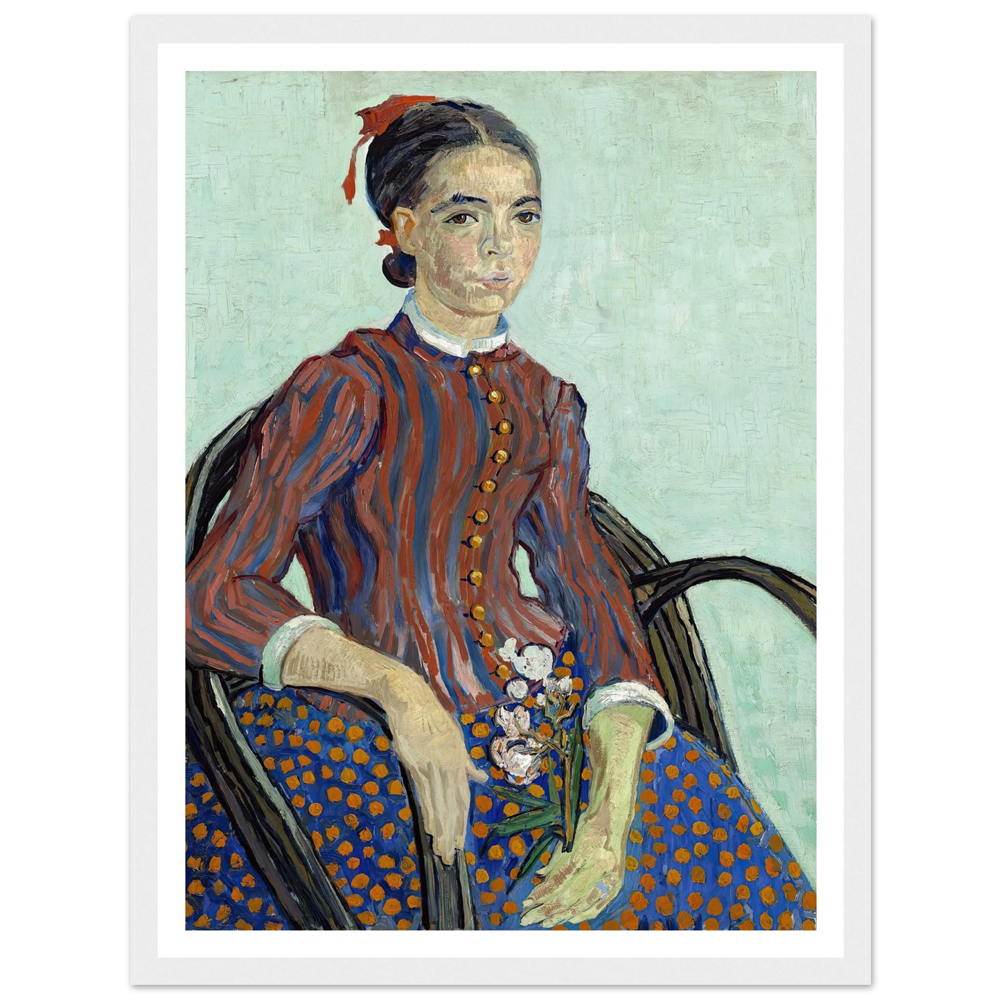 La Mousmé (1888) Art Print | Vincent van Gogh - Framed Poster - 30x40 cm / 12x16″ - Black frame