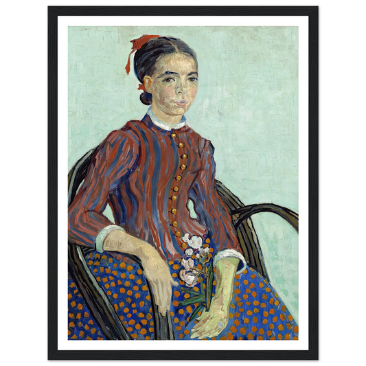 La Mousmé (1888) Art Print | Vincent van Gogh - Framed Poster - 30x40 cm / 12x16″ - Black frame