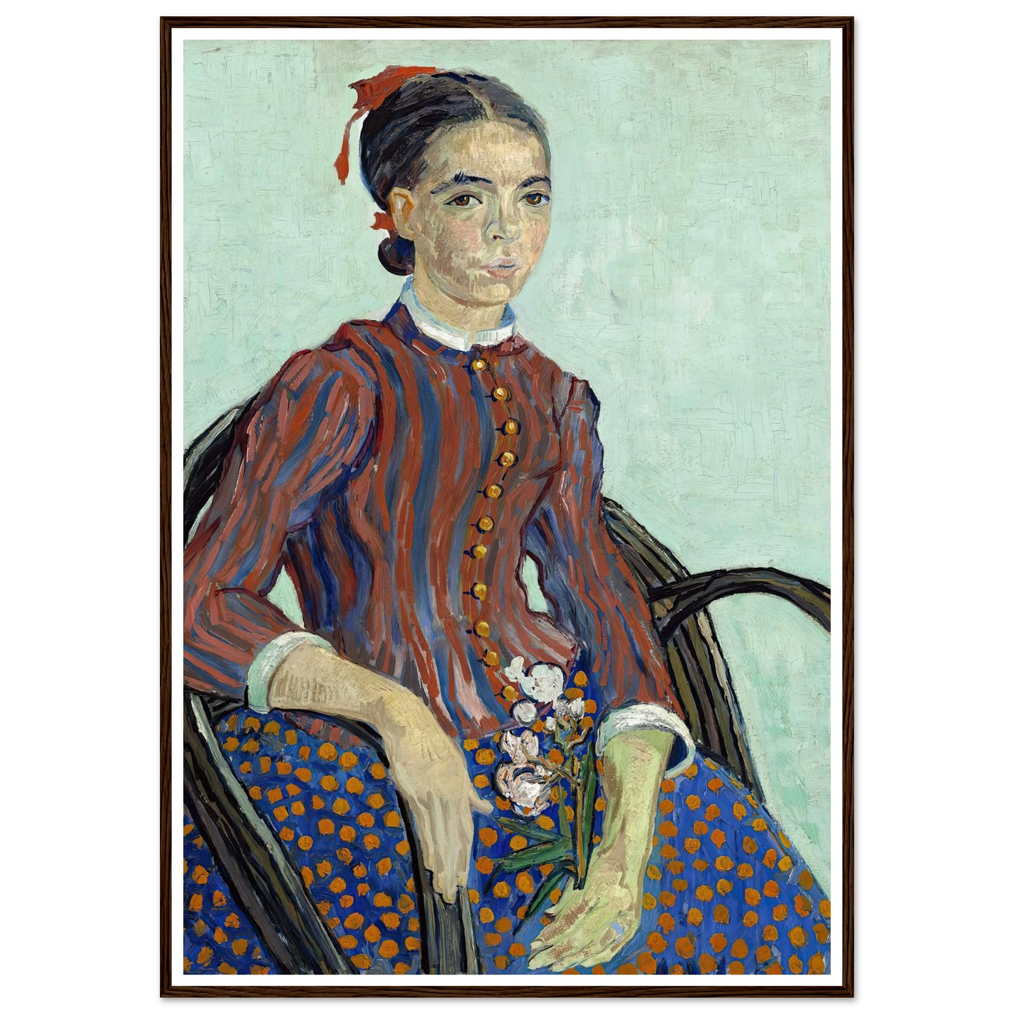 La Mousmé (1888) Art Print | Vincent van Gogh - Framed Poster - 30x40 cm / 12x16″ - Black frame