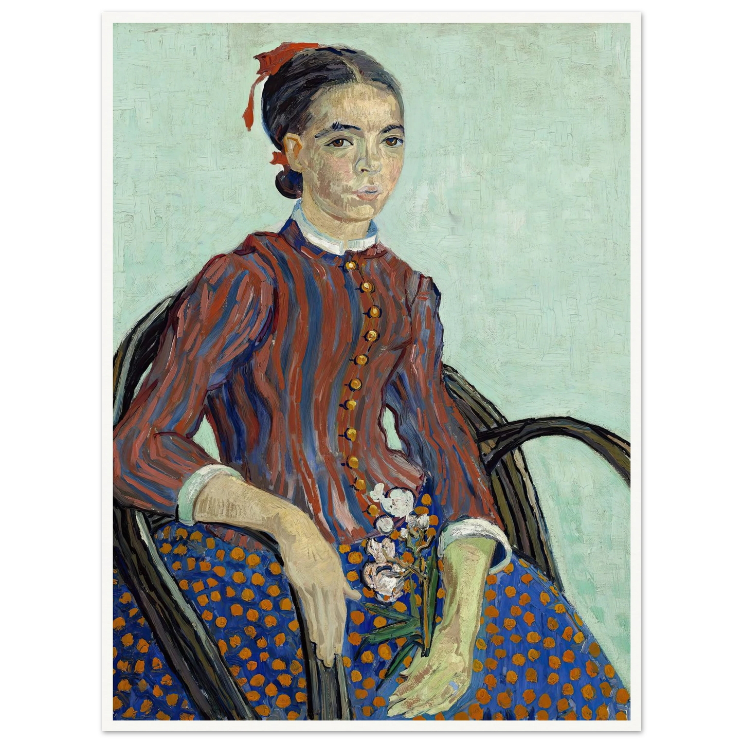 La Mousmé (1888) Art Print | Vincent van Gogh - Framed Poster - 30x40 cm / 12x16″ - Black frame