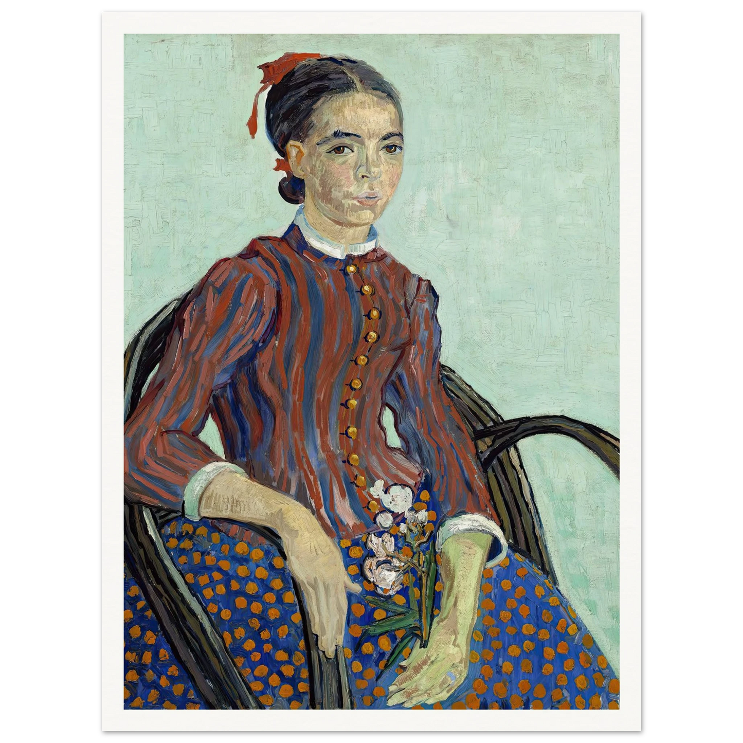 La Mousmé (1888) Art Print | Vincent van Gogh - Framed Poster - 30x40 cm / 12x16″ - Black frame