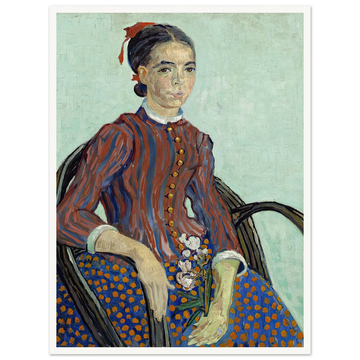 La Mousmé (1888) Art Print | Vincent van Gogh - Framed Poster - 30x40 cm / 12x16″ - Black frame