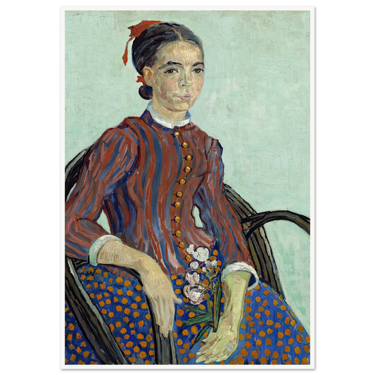 La Mousmé (1888) Art Print | Vincent van Gogh - Framed Poster - 30x40 cm / 12x16″ - Black frame