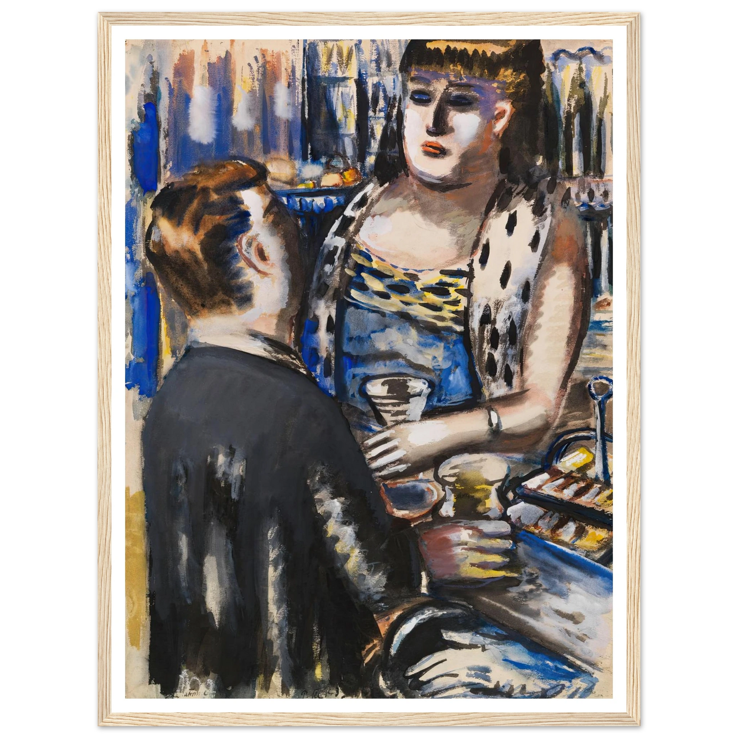 La Patronne (1943-1946) Art Print | Paul Kleinschmidt - Framed Poster - 30x40 cm / 12x16″ - Black frame