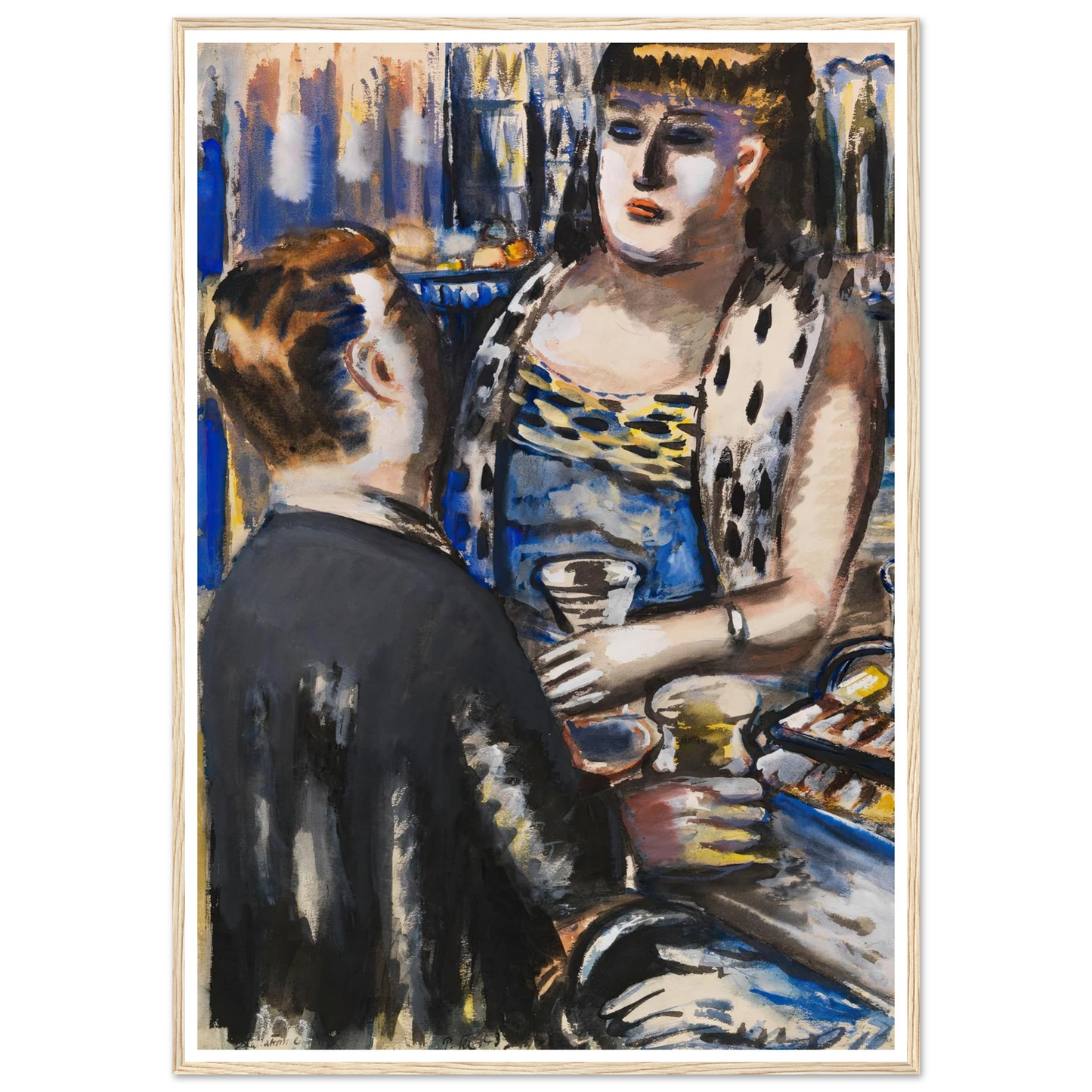 La Patronne (1943-1946) Art Print | Paul Kleinschmidt - Framed Poster - 30x40 cm / 12x16″ - Black frame