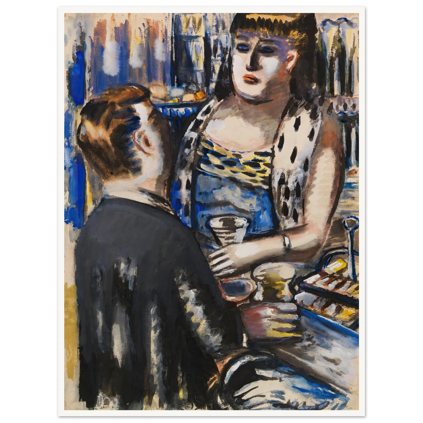 La Patronne (1943-1946) Art Print | Paul Kleinschmidt - Framed Poster - 30x40 cm / 12x16″ - Black frame