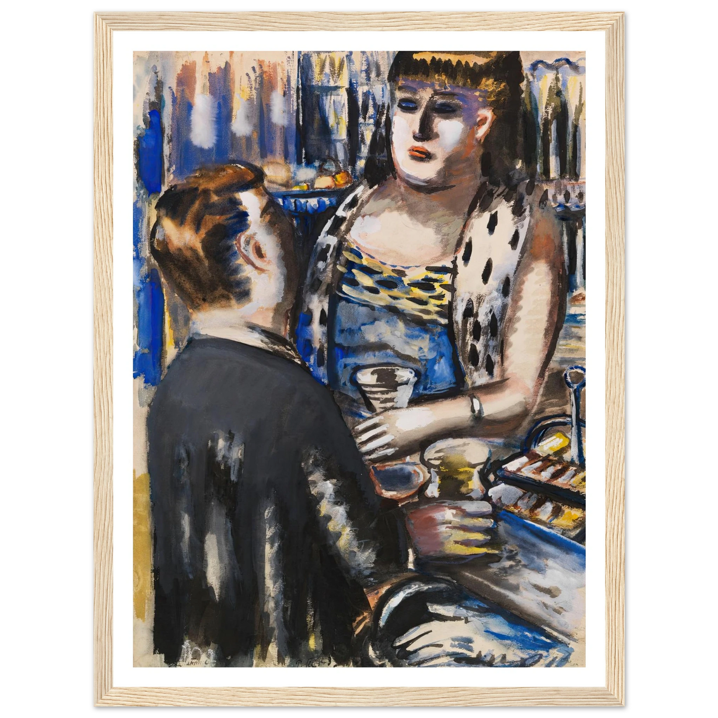 La Patronne (1943-1946) Art Print | Paul Kleinschmidt - Framed Poster - 30x40 cm / 12x16″ - Black frame