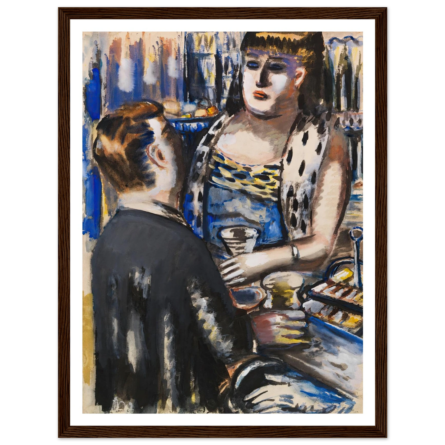 La Patronne (1943-1946) Art Print | Paul Kleinschmidt - Framed Poster - 30x40 cm / 12x16″ - Black frame