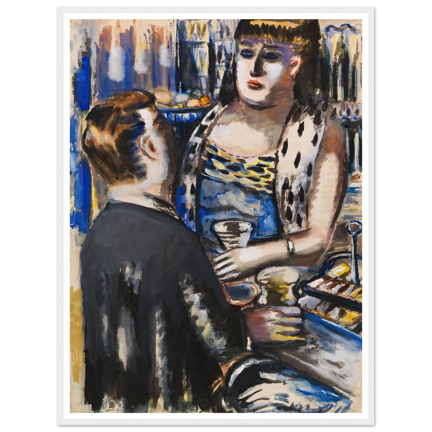 La Patronne (1943-1946) Art Print | Paul Kleinschmidt - Framed Poster - 30x40 cm / 12x16″ - Black frame