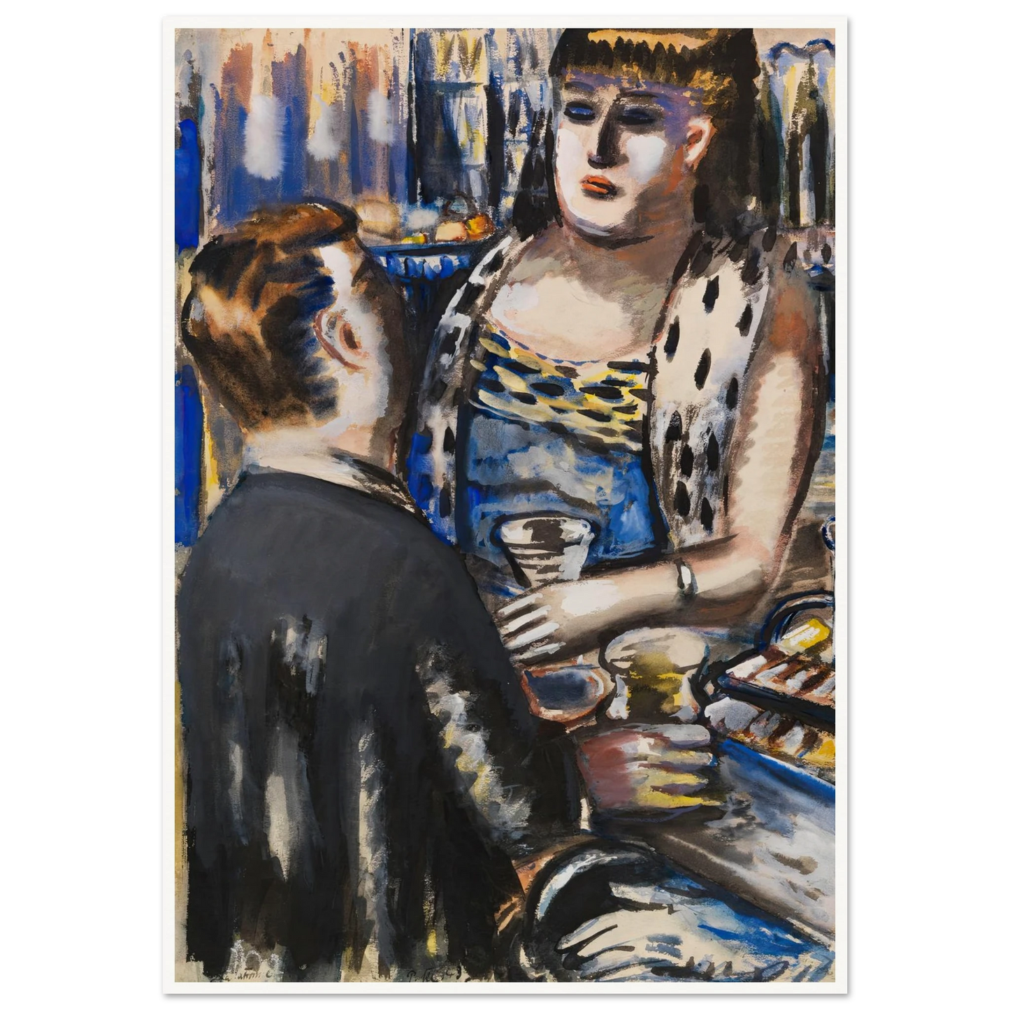 La Patronne (1943-1946) Art Print | Paul Kleinschmidt - Framed Poster - 30x40 cm / 12x16″ - Black frame