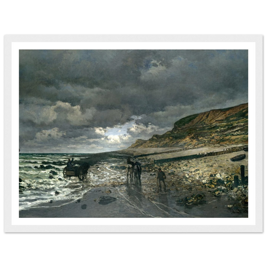 La Pointe de la Hève at Low Tide (1865) Art Print | Claude Monet - Framed Poster - 30x40 cm / 12x16″ - Black frame