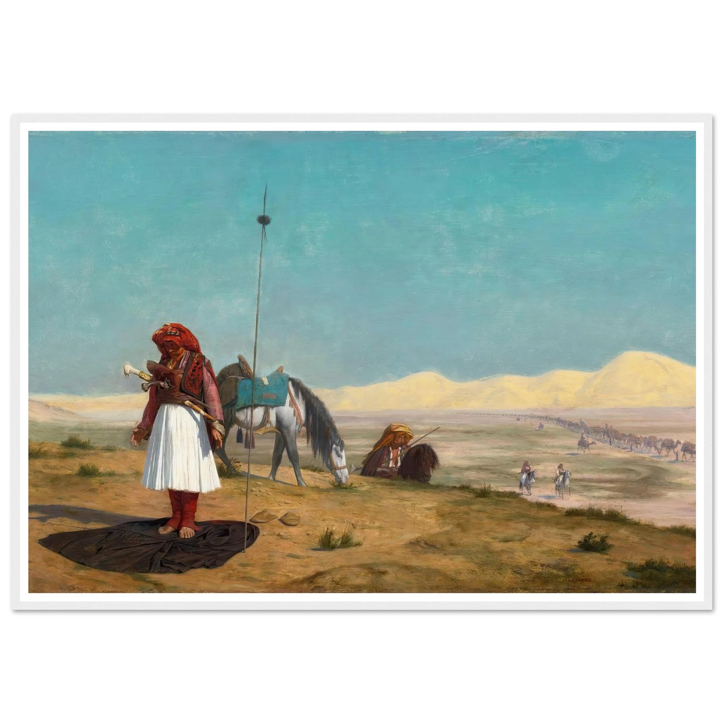 La Prière Dans Le Désert Art Print | Jean Leon Gerome - Framed Poster - 30x40 cm / 12x16″ - Black frame