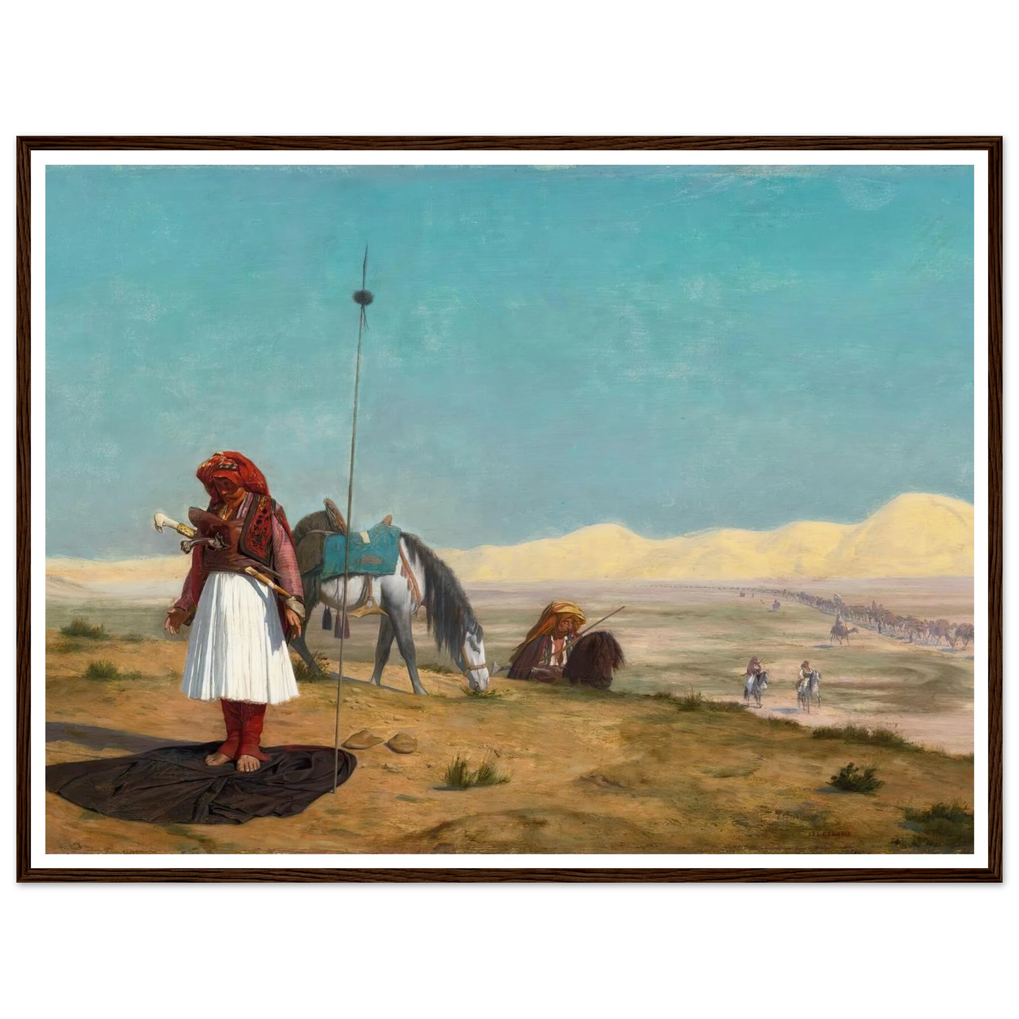 La Prière Dans Le Désert Art Print | Jean Leon Gerome - Framed Poster - 30x40 cm / 12x16″ - Black frame