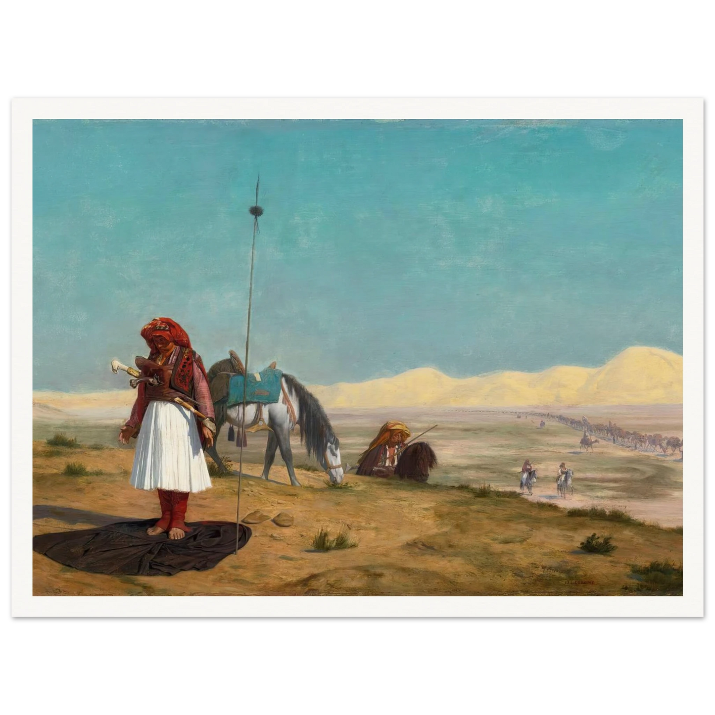 La Prière Dans Le Désert Art Print | Jean Leon Gerome - Framed Poster - 30x40 cm / 12x16″ - Black frame