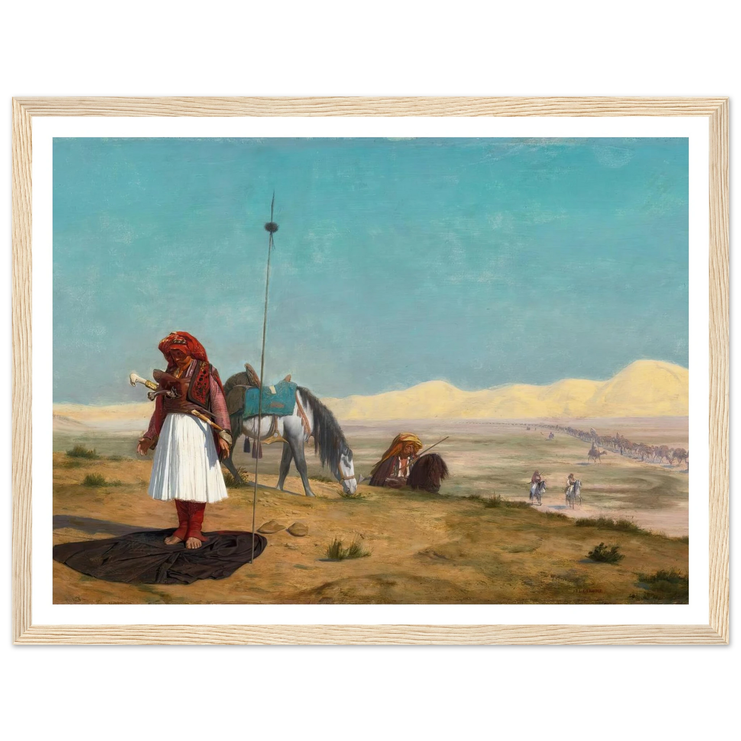 La Prière Dans Le Désert Art Print | Jean Leon Gerome - Framed Poster - 30x40 cm / 12x16″ - Black frame