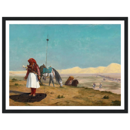 La Prière Dans Le Désert Art Print | Jean Leon Gerome - Framed Poster - 30x40 cm / 12x16″ - Black frame