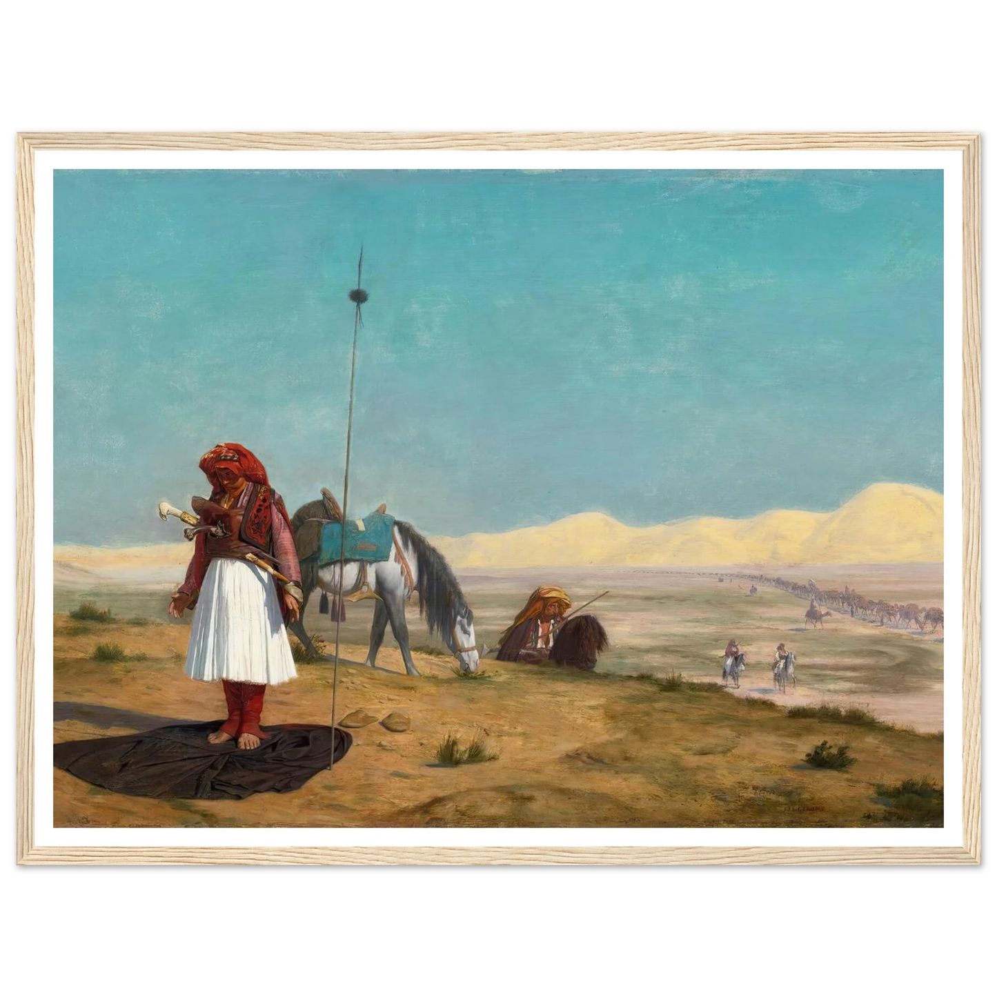 La Prière Dans Le Désert Art Print | Jean Leon Gerome - Framed Poster - 30x40 cm / 12x16″ - Black frame