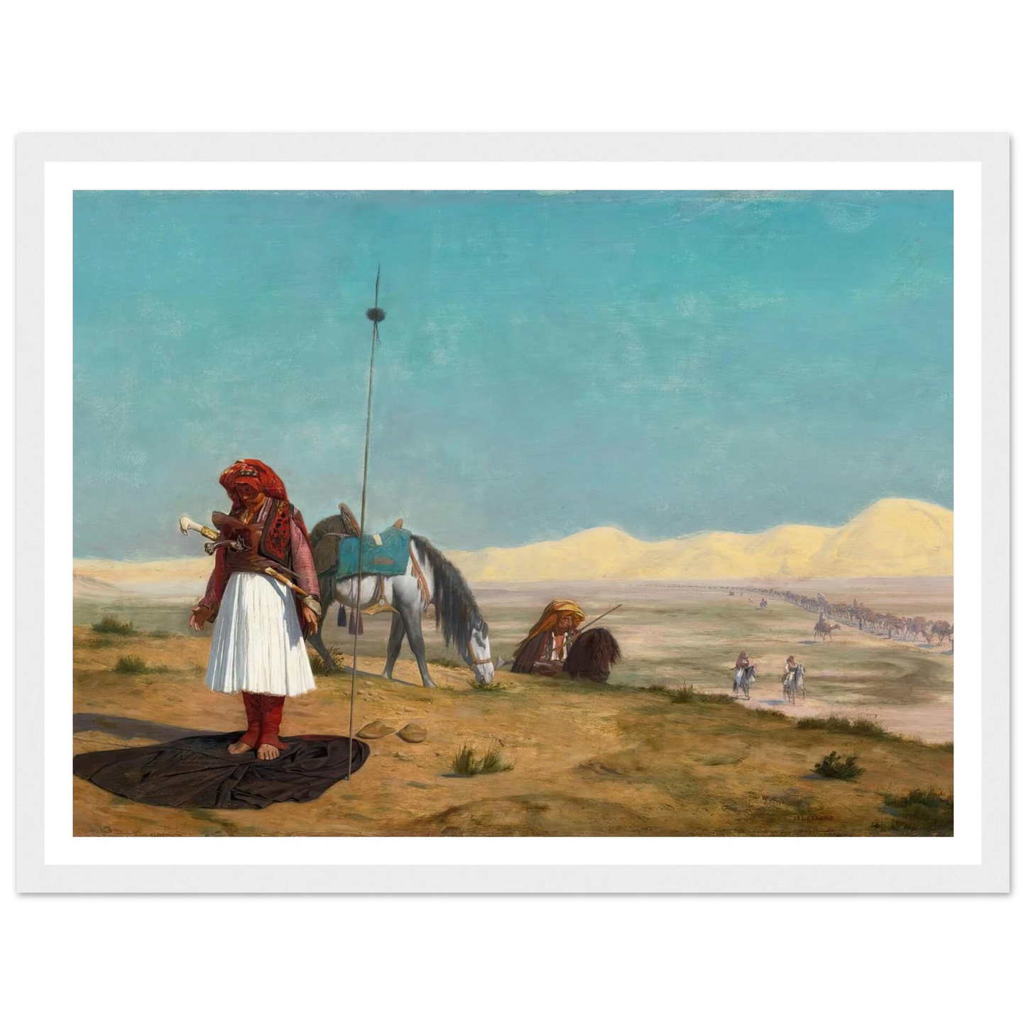 La Prière Dans Le Désert Art Print | Jean Leon Gerome - Framed Poster - 30x40 cm / 12x16″ - Black frame