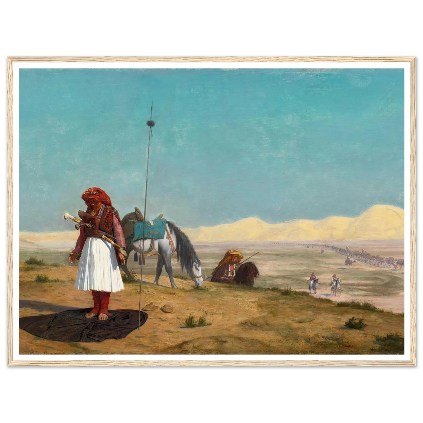 La Prière Dans Le Désert Art Print | Jean Leon Gerome - Framed Poster - 30x40 cm / 12x16″ - Black frame