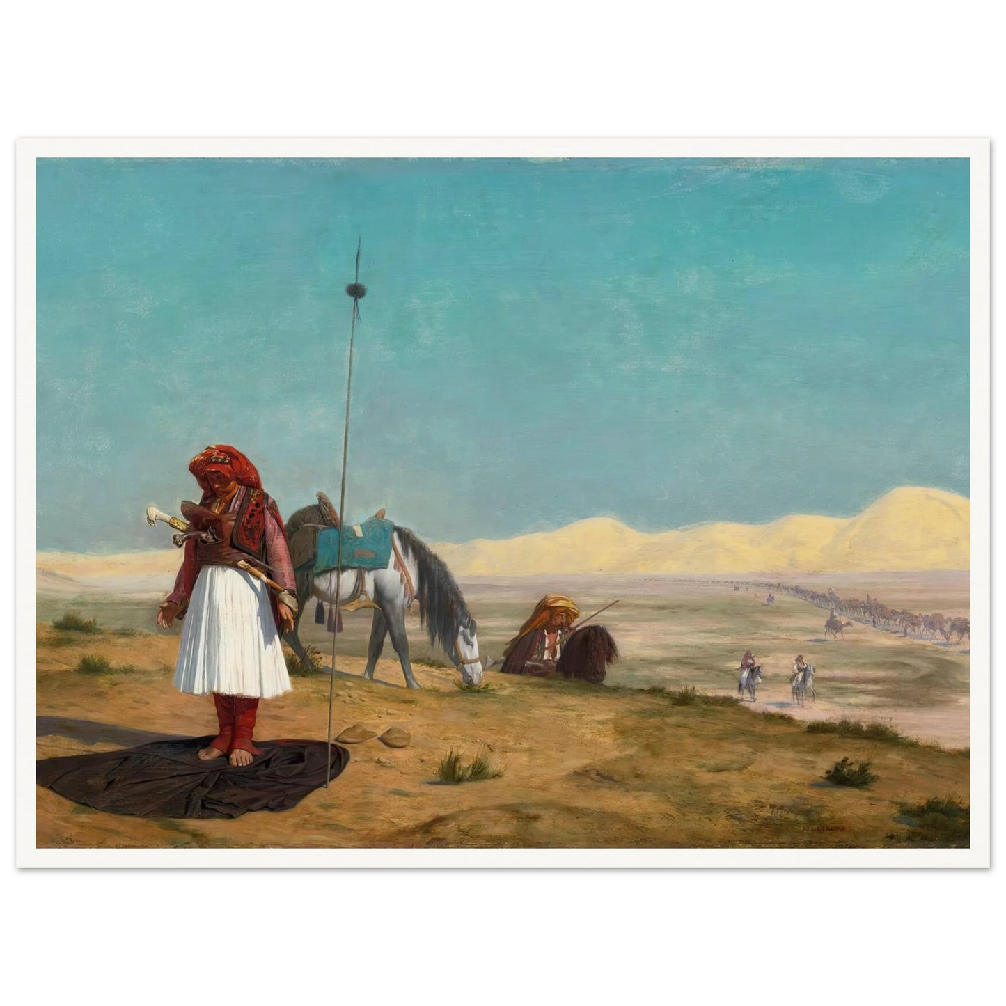 La Prière Dans Le Désert Art Print | Jean Leon Gerome - Framed Poster - 30x40 cm / 12x16″ - Black frame