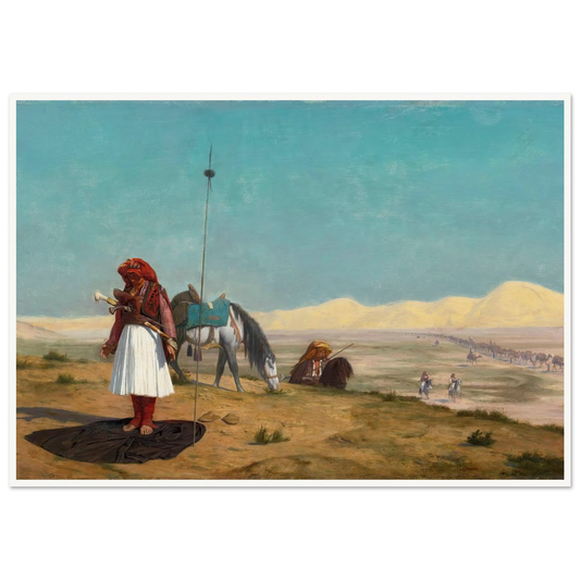 La Prière Dans Le Désert Art Print | Jean Leon Gerome - Framed Poster - 30x40 cm / 12x16″ - Black frame