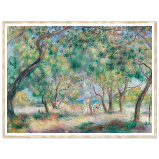 La Promenade au bord de la mer (Le Bois de la Chaise Noirmoutier) (circa 1892) Art Print | Pierre Auguste Renoir - Framed Poster - 30x40 cm / 12x16″ - Black frame