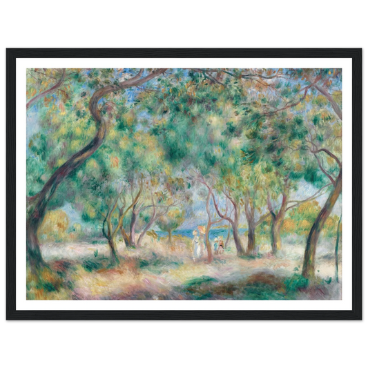 La Promenade au bord de la mer (Le Bois de la Chaise Noirmoutier) (circa 1892) Art Print | Pierre Auguste Renoir - Framed Poster - 30x40 cm / 12x16″ - Black frame