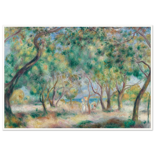 La Promenade au bord de la mer (Le Bois de la Chaise Noirmoutier) (circa 1892) Art Print | Pierre Auguste Renoir - Framed Poster - 30x40 cm / 12x16″ - Black frame
