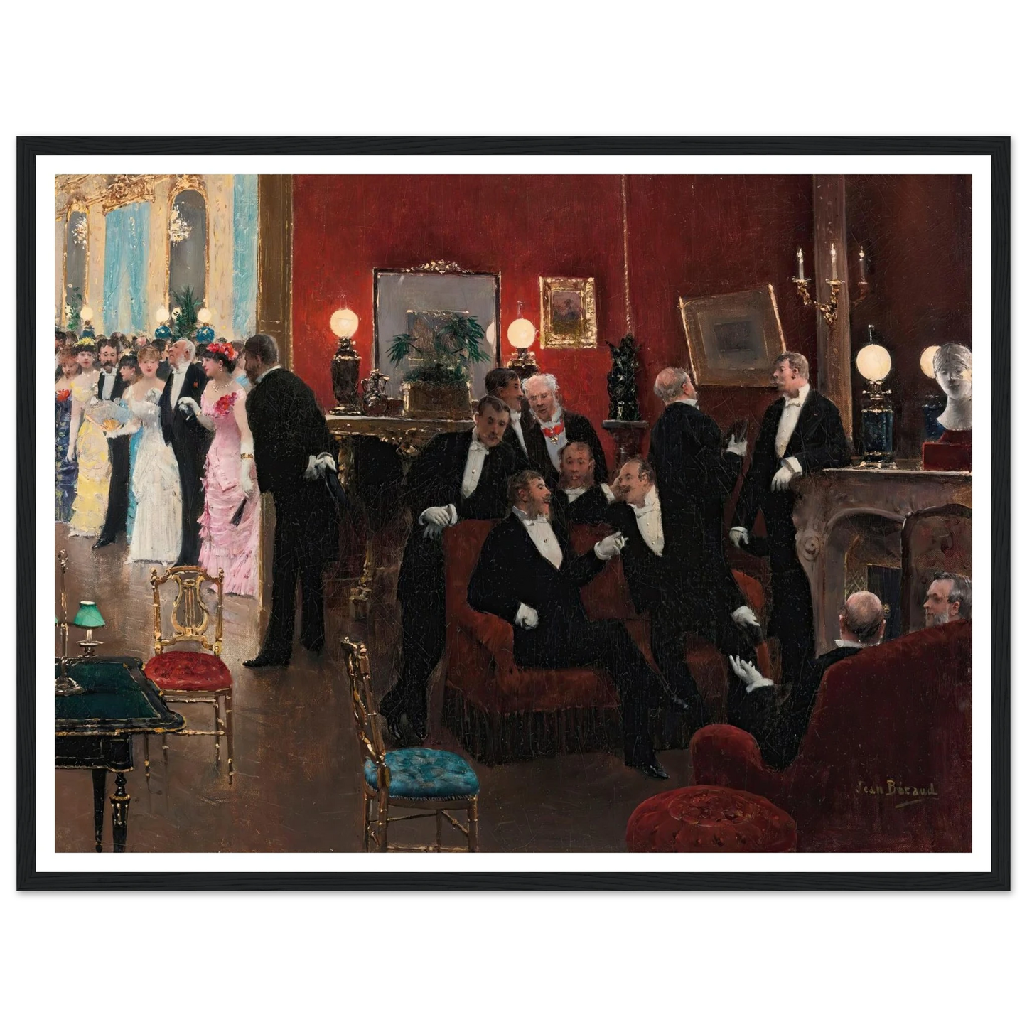 La réception Art Print | Jean Beraud - Framed Poster - 30x40 cm / 12x16″ - Black frame